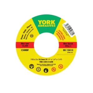 Image of 115 X 3 X 22MM C24 R-BF Reinforced Silicon Carbide Stone Cutting Disc, Flat Type 41
