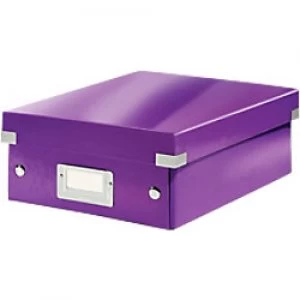 Image of Leitz Click & Store WOW Small Organiser Box Laminated Cardboard Purple 220 x 282 x 100 mm