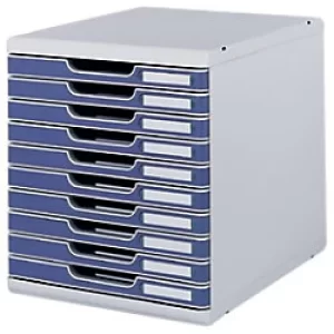 Image of Exacompta Drawer Box System Polyester Light Grey, Blue 28.8 x 35 x 32 cm