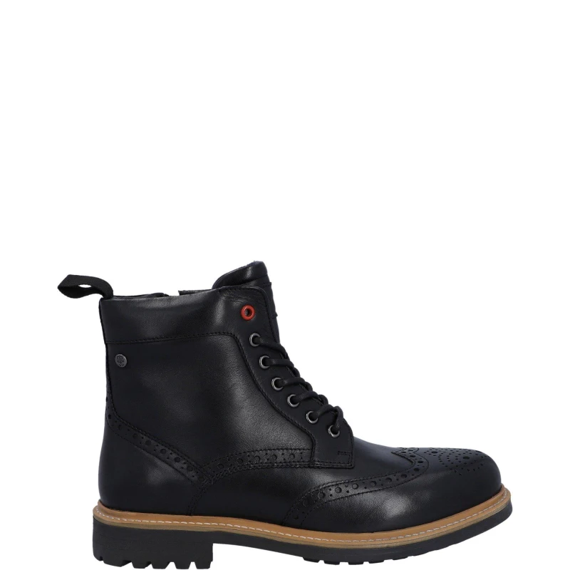 Image of Hunter Mens Cawdor Leather Brogue Ankle Boots UK Size 7 (EU 41) Black HUN124-BLACK-7