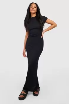 Image of Contour Rib Short Sleeve Maxi Dress
