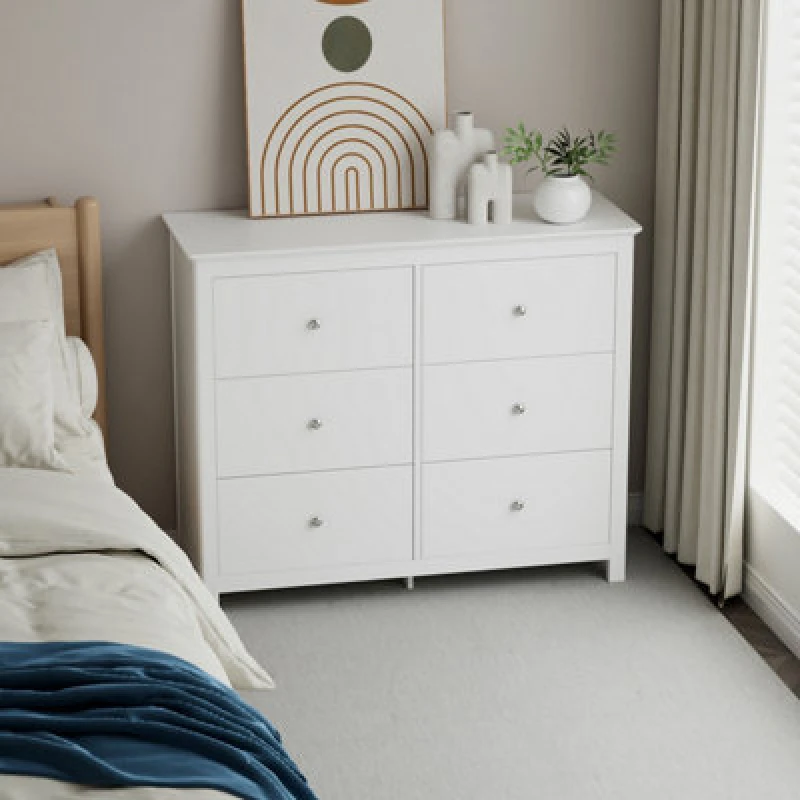 Image of Core Nairn 33 Drawer White Wide Chest of Drawers
