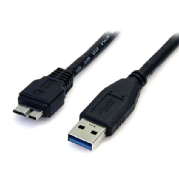 Image of StarTech 0.5m 1.5 feet Black SuperSpeed USB 3.0 Cable A to Micro B MM