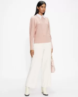 Image of Knit Jumper With Collar Detail