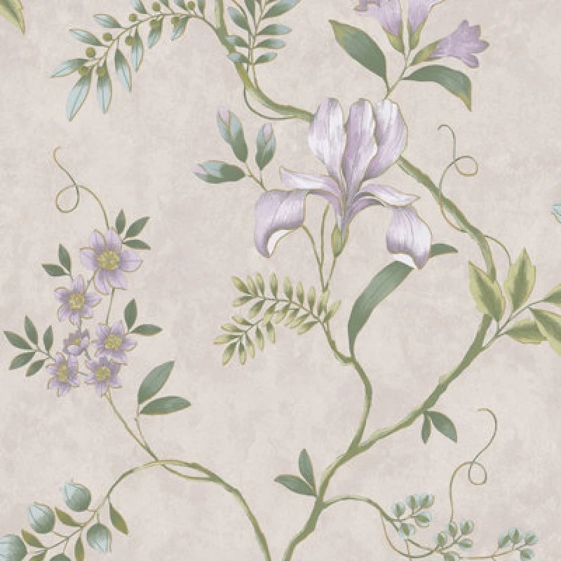 Image of Dancing Iris Wallpaper Mauve Rasch 100111