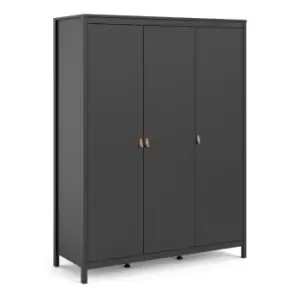 Barcelona Wardrobe With 3 Doors In Matt Black