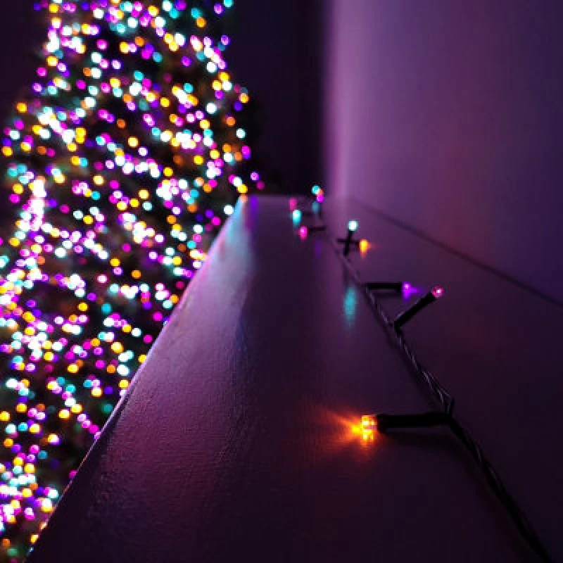 Image of Samuel Alexander 20M Battery Operated Multi-Action Christmas String Lights With 200 Rainbow Leds