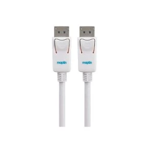 image of Maplin Premium DisplayPort to DisplayPort Cable 3m 4K Compatible White