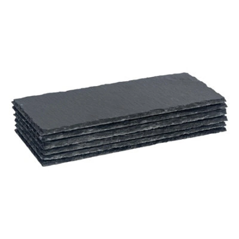 Image of Argon Tableware Rectangle Slate Dinner Plates 29 x 12cm Pack of 6 Grey