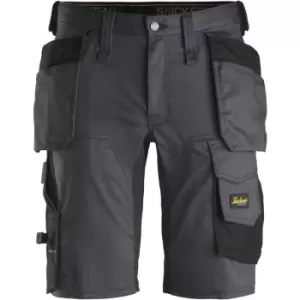 image of Snickers Workwear Grey/Black All-Round Stretch Shorts (Waist: 39 Inch)