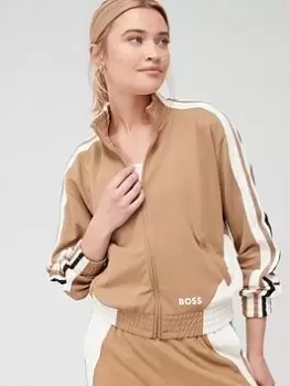 Image of BOSS Econy Zip Through Track Top - Beige, Beige Size XL Women