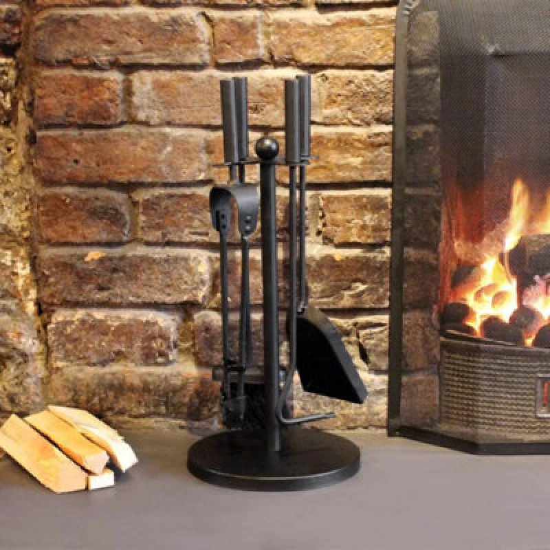 Image of Marco Paul 5 piece Fireside Set Cast Iron tools Black