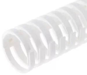 Image of HellermannTyton White Slotted Flexible Panel Trunking - Flexible Slot, W45mm x D48mm, L0.5m, Plastic