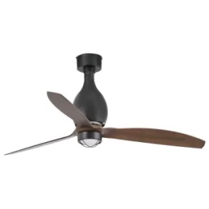 Image of Faro MINI ETERFAN LED Matt Black, Wood Ceiling Fan with DC Motor, 3000K