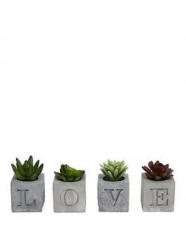 Image of Love Pots With Artificial Plants
