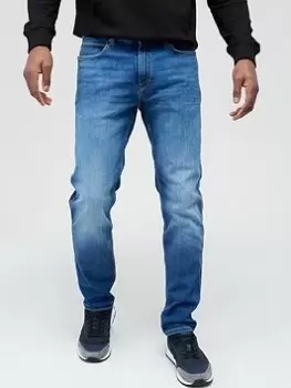 Image of HUGO 708 Slim Fit Jeans - Blue, Bright Blue, Size 34, Length Regular, Men