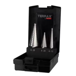 image of Terrax 3Pcs Step Drill Set HSS