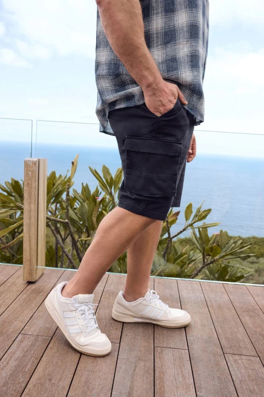 Image of BadRhino BadRhino Men Stretch Cargo Shorts in Dark Navy Size: 40R Dark Navy 40R Male 5059738085280