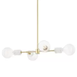 Image of Asime 4 Light Pendant Brass