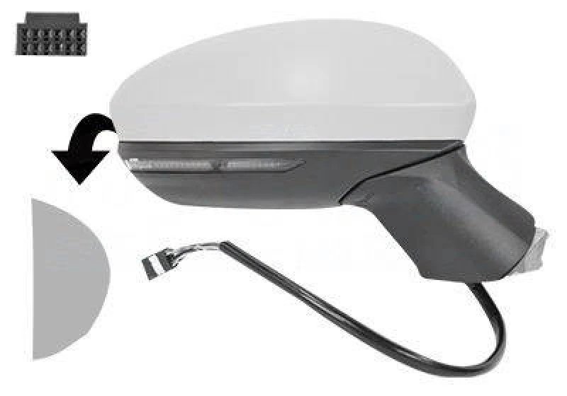 Image of VAN WEZEL 4422808 Wing mirror * HAGUS * Right, with temperature sensor, primed Outside Mirror (50)