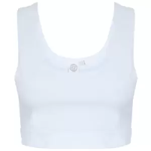 image of Skinni Fit Womens/Ladies Fashion Sleeveless Crop Top (L) (White/White)