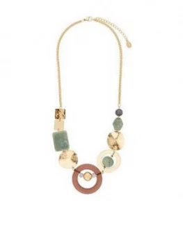Image of Accessorize Asymmetric Collar Necklace - Green