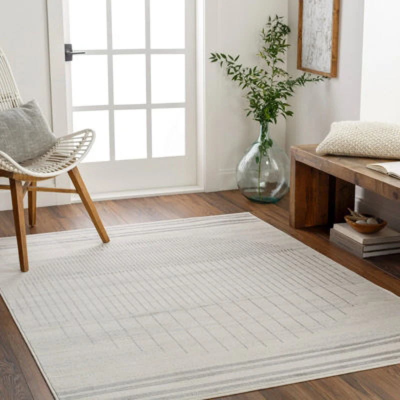 Image of Livabliss Scandi Geometric Grey Enso Area Rug 160 X 215cm - Easy Care, Non Shedding, Ideal For Living Room & Bedroom