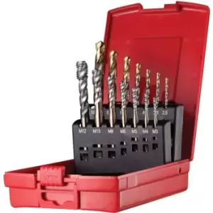 image of L114302 M3-M12 HSS 14PC Sp/Fl Tap & Drill Set