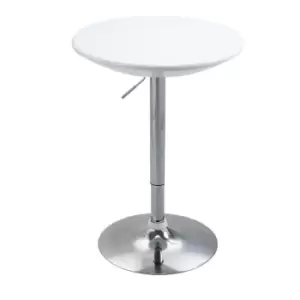 image of Homcom Painted Top Bistro Table Adjustable Swivel Counter White