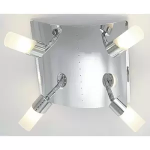 Image of Diyas - Ceiling light Kopus 4 bulbs polished chrome/frosted glass
