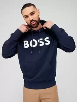 Image of BOSS WebasicHood Overhead Hoodie, Dark Blue Size M Men