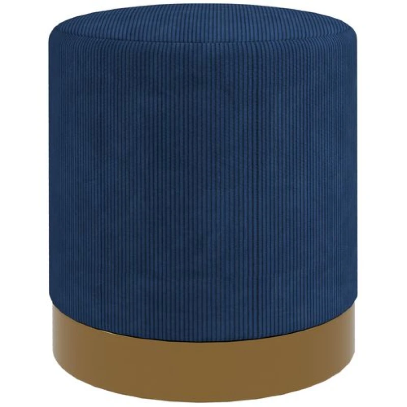Image of HOMCOM Modern Round Footstool - Fabric Upholstered Foot Rest - Light Brown - Brown TJ Hughes 5056725558413