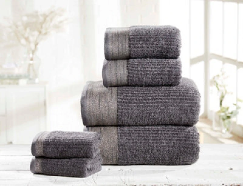 Image of Rapport Home Mayfair Towel Hand Charcoal/silver