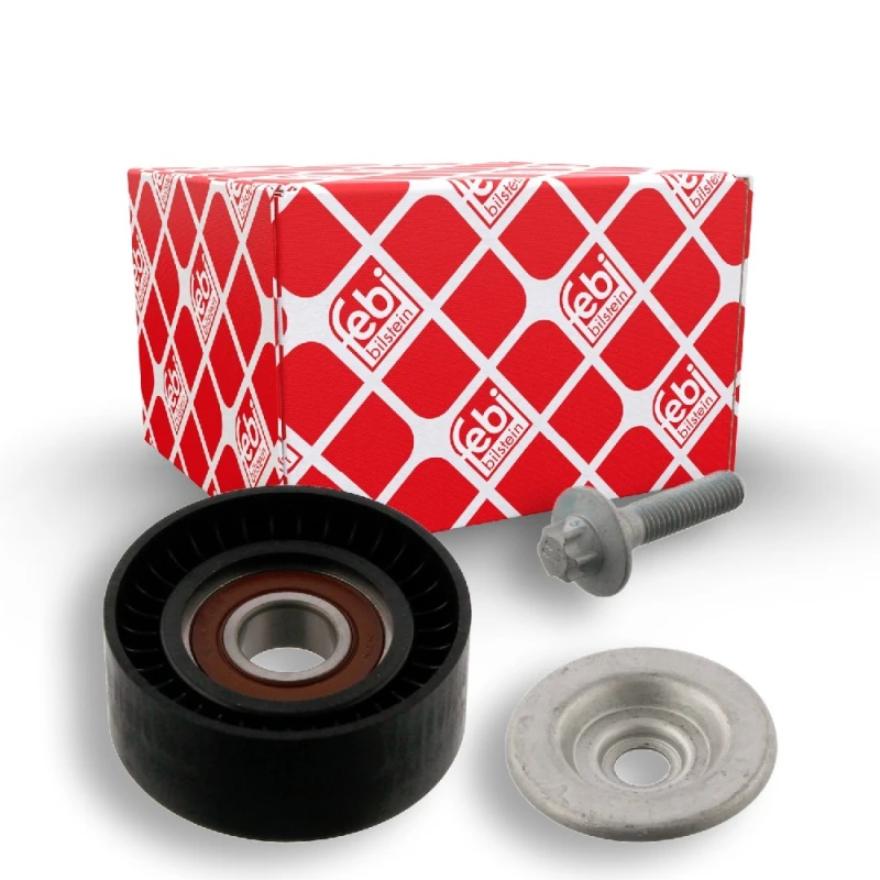 Image of FEBI BILSTEIN 36931 Tensioner Pulley with screw Plastic Tensioner Pulley,v-ribbed belt (310)