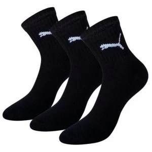 Image of Puma Short Crew Socks Black UK Size 6-8 Pack of 3
