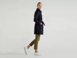 Image of Benetton, Lined Trench Coat, taglia 38, Blue, Women