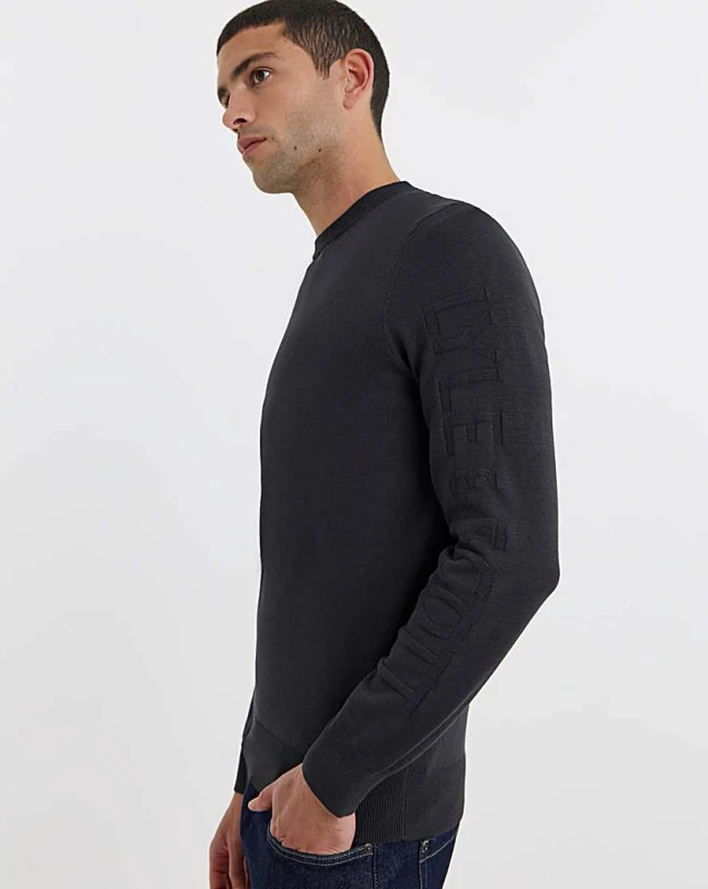 Image of Lyle & Scott Lyle & Scott Crew Jumper - Shadow Black - Lyle & Scott - Size: XL45 Black Male XL45 LS22603