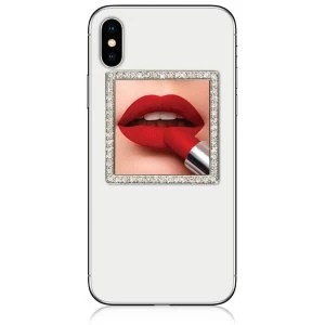 Image of iDecoz Silver Square Phone Mirror with Crystals