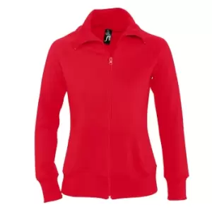 image of SOLS Womens/Ladies Soda Full Zip Active Sweat Jacket (L) (Red)