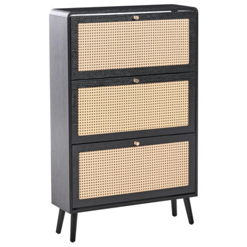 Image of Beliani Shoe Storage Cabinet Moura Black