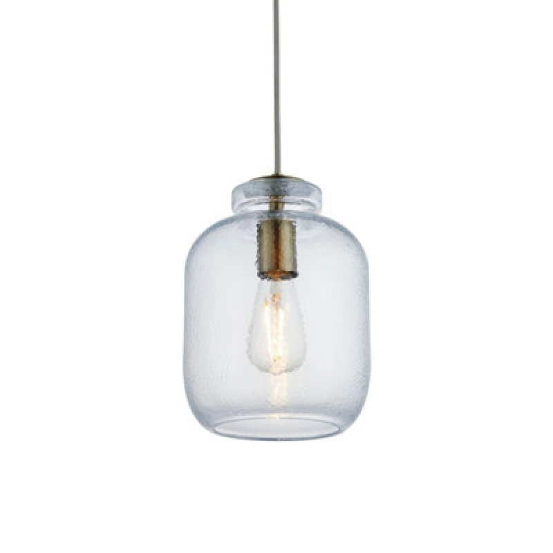 Image of Luminosa Lighting Luminosa Lyra Dome Ceiling Pendant Textured Glass