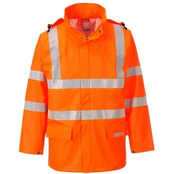 Image of Portwest - FR41ORRM - sz M Sealtex Flame Hi-Vis Jacket - Orange