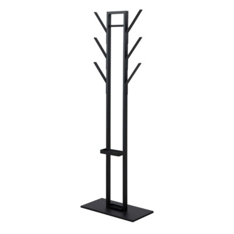 Image of Furniture To Go Vinson Coat Hanger, Frame And Base Matt Black Powder Coated Steel, 56X28X165 Cm