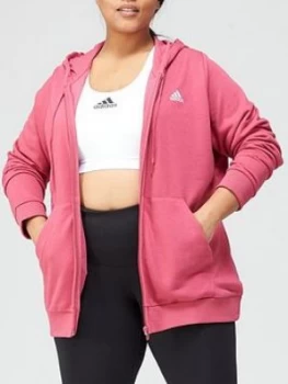 Image of Adidas Plus Linear Full Zip Hoodie - Pink