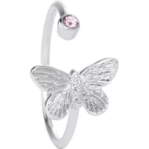 Image of Bejewelled Butterfly Silver Plated Ring