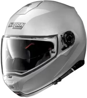 image of Nolan N100-5 Classic N-Com Helmet, silver Size M silver, Size M