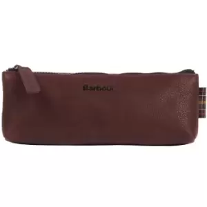 image of Barbour Leather Pencil Case Dk Brown