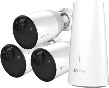 image of EZVIZ BC1 Indoor / Outdoor Wire-Free Full HD Night-Vision Security Camera - White, Triple Pack