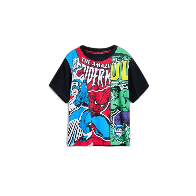 Image of Desigual Kid's T-Shirt Desigual Marvel Noir Male 9/10 ans