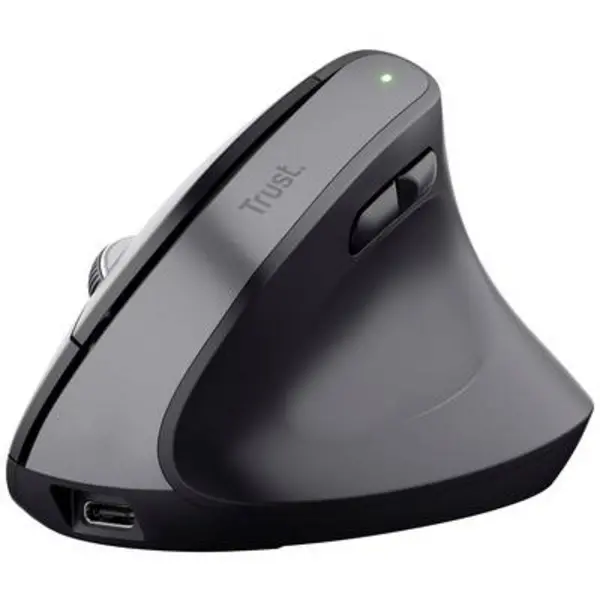 Image of Trust Trust Bayo+ Ergonomic mouse Bluetooth Optical Black 6 Buttons 800 dpi, 1200 dpi, 1600 dpi, 2400 dpi Ergonomic, Quiet keypad, Built-in scroll wh